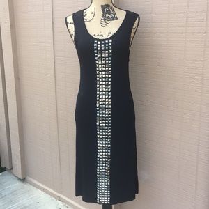 Sz L BCBG MaxAzria Black Midi Dress